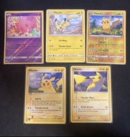 PTCG Pokemon Card 皮卡丘 比卡超 伊貝 Pikachu Eevee 2004年 閃卡 反閃 holo reverse holo美版 極稀有中古收藏卡