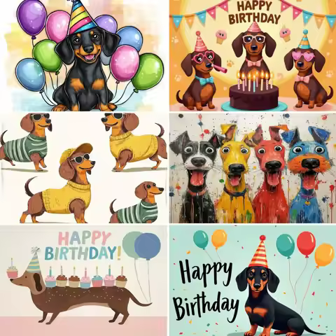 Cute German Shortdog Birthday Party Decor Backdrop Sausage Dog Pet Dog Baby shower Cake Table Decor 