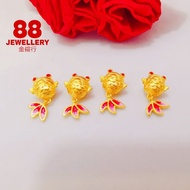 999 Gold Goldfish charm