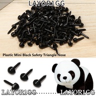 LAYOR1GG 100pcs/bag Safety Triangle Noses for Teddy Dog Plastic Black 4.5X5.5MM