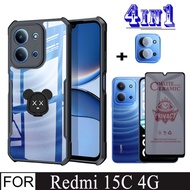 4In1 Redmi 15C 14C Shockproof Phone Case for Redmi15C Redmi 15 5G 4G Camera Lens Glass Anti-Spy Priv