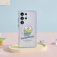 三麗鷗男團大眼蛙喝飲料防摔透明SAMSUNG手機殼
