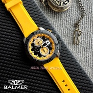 BALMER | 8811G SS-42 Chronograph Sapphire Men's Watch with Black Yellow Dial Yellow Silicon Strap | Official Warranty