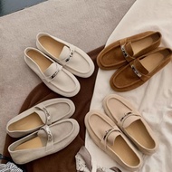 Women's Western Round Toe Slip-On Sheepskin Loafers with 2cm Height Increase