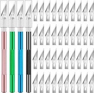 DIYSELF Exacto Knife, 4 PCS Exacto Knives with 40 Exacto Blades #11, Craft Knife, Hobby Knife, Exact