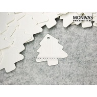 White Christmas Tree Gift Tag Decorations DIY Xmas Present Labels (50pcs / 100pcs)