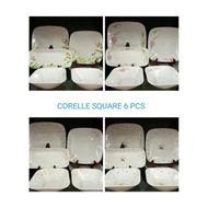 CORELLE SQUARE SET 6PCS MADE IN USA