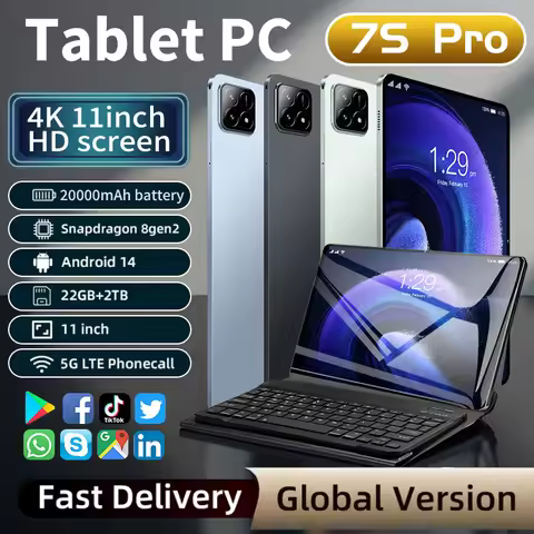 2025 Pad 7S Pro 11 Inch Android 14 Tablet 22GB+2TB 20000mAh 5G Dual SIM WiFi GPS Global Version High