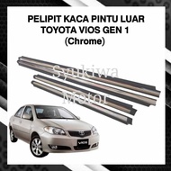Weather strip rubber glass seam Vios gen 1 chrome