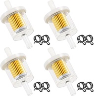 4PCS 691035 49019 Small Engine Fuel Filter and 8 11mm Fuel Line Hose Spring Clamps, Micron 1/4 inch 