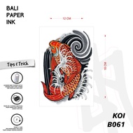 Bali Paper Ink B061 Koi Tattoo Temporary Basic Temporary Half Arm Tattoo - Arm Tattoo