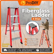 5 Step 1.5m 4.92ft Double Sided Fibre Glass Ladder Fibreglass Aluminium Step