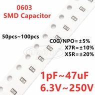 0603 SMD Capacitor 1PF2.2PF3.3PF4.7PF6.8PF10PF220PF330PF470PF680PF1NF22NF47NF10NF100NF0.1UF1UF2.2UF4