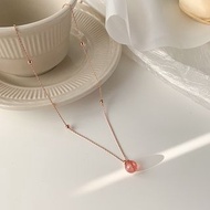 草莓晶玫瑰金頸鏈