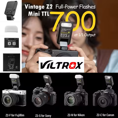 Viltrox Vintage Z2 Mini TTL Camera Flash Speedlite Foldable Design LED Fill Light Flash Trigger Vlog