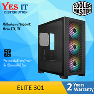 COOLER MASTER ELITE 301 LITE mATX Steel Casing with 3 ARGB FAN (E301L-KGNN-S00/E301-KGNN-S00)