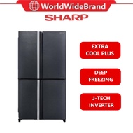 SHARP 4 Door J-Tech Inverter Technology 700L Avance Refrigerator - SJF821VMSS Peti Ais Fridge Peti S