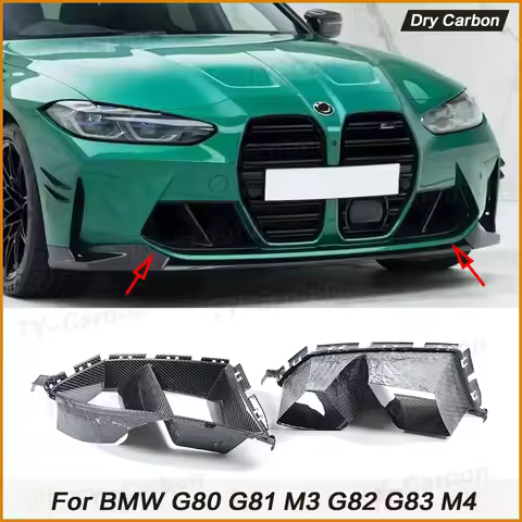 Dry Carbon Fiber Front Bumper Side Air Vent Cover Car Decorative Spoiler for BMW M3 G80 G81 M4 G82 G