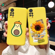 Xiaomi Redmi Note 11S 11 Pro 5G Global Version Cute Avocado Sunflower Phone Case Soft Cover Silicon Slim Casing