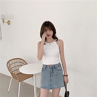 Áo len sát nách cổ yếm (Sẵn) Áo croptop ôm body không tay hở vai, Phong cách trẻ trung năng động, Th