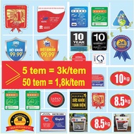 COMBO=5TEM. Fridge decoration stickers, pre-adhesive decals. Energy stamp. 5-star stamp. Omo stamp