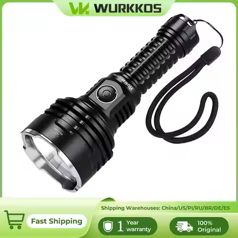 Wurkkos TS30S Pro 21700 Rechargeable Tactical Flashlight LED USB-C 6000Lm Torch MAX 1086M Stainless 