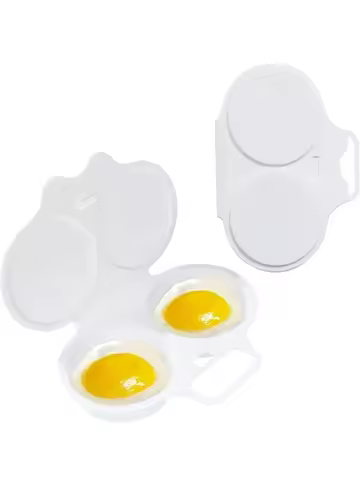 Microwave Egg Maker with 2 Cavity, Kitchen Cooking Mold Eggs Poacher Kitchen Gadgets Fried Egg Tool