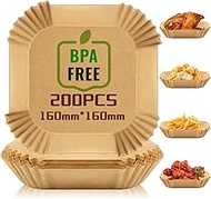 Pack of 200 Baking Paper for Hot Air Fryer, Airfryer Baking Paper 16 cm Non-Stick Waterproof Oil-Pro