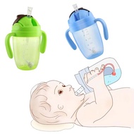 แก้วหัดดื่ม ถ้วยหัดดื่ม ฝาหลอดเด้ง แก้วน้ำเด็กทารก กันสำลัก ขนาด 300 Ml. (นอนดูดได้)