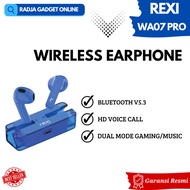 Headset Bluetooth True Wireless Earbuds Gaming Rexi WA07 Pro 