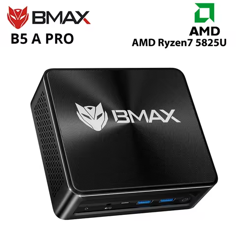 BMAX B5A Pro MINI PC AMD Ryzen7 5700U Processor AMD Radeon Graphics 16GB(Support Max 64GB) DDR4 512G