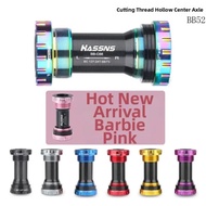 Bike Bottom Bracket, Threaded Aluminum Alloy Bicycle Bottom Bracket, 24mm Bottom Bracket BB52/24mm D