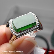 CINCIN PRIA PERMATA BATU GIOK ASLI WARNA HIJAU KELAS PEJABAT