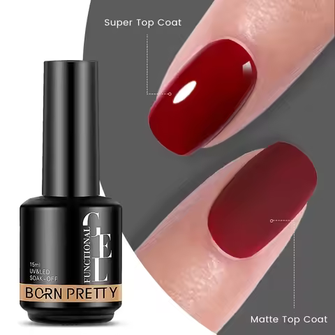 BORN PRETTY 15ml Function Gel Base Super Top Coat Reinforcement Gel Rubber Base Gel Soak Off UV LED 