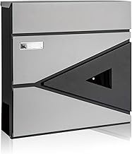 Wall Mount Mailbox, Steel Mail Boxes with Key Lock and Newspaper Compartment, Drop Box for Waterproo