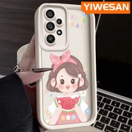 YIWESAN เคสปลอกสำหรับ Samsung Galaxy A53 5G A54 5G A51 M40s A71 A73 5G ลายการ์ตูนสาวสวยเคสมือถือกันกระแทกดีไซน์ใหม่คู่ซิลิโคนนิ่มรวมทั้งหมดป้องกันเลนส์กล้อง