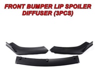 Honda CIVIC FC 16-19 Car Front Deflector Spoiler Splitter Diffuser Bumper Lip BLACK (3PCS) / BLACK R