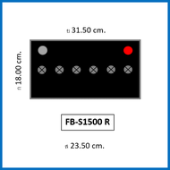 แบตเตอรี่รถยนต์ FB รุ่น S1500L / R ,MF 90Ah.  พร้อมใช้  ไม่ต้องเติมน้ำ สำหรับรถปิคอัพ ตู้  <3000cc. 