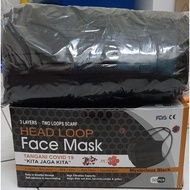 HEADLOOP BLACK FACE MASK  50PCS