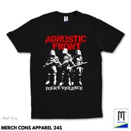 AGNOSTIC FRONT BAND T-SHIRT TAG MERCHCONS APPAREL BASIC 24S OUTER SIZE / H7 T Shirt Lelaki Baju T Sh