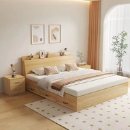 【SG Sellers】Tatami Bedroom Storage Bed Solid Wooden Bed Frame Storage With Storage Drawers  Bed Frame With Mattress