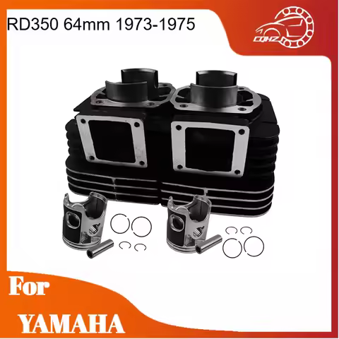 CQHZJ 64mm Cylinder Piston Kit Pin 16*53mm For Yamaha RD350 1973-1975 Standard Bore Engine Cylinder