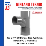 Tee Y 6" x 3" inch / TY 6 x 3 PVC Rucika AW