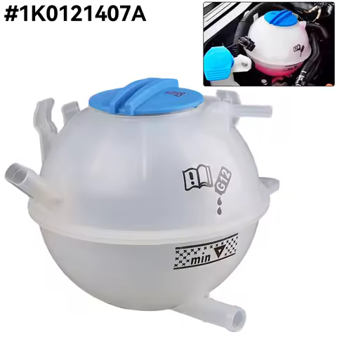 Coolant Radiator Reservoir Expansion Tank W/ Cap 1K0121407A For Audi A3 Q3 TT VW Jetta Golf MK5 MK6 