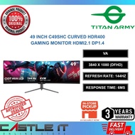 Titan Army C49SHC 49 Inch Curved VA DFHD 144Hz 6ms HDR400 Gaming Monitor HDMI2.1 DP1.4