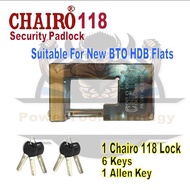 CHAIRO 118 SECURITY GATE LOCK / PAD LOCK / PADLOCK /YALE / METAL GATE LOCK / [ FREE SHIPPING ]