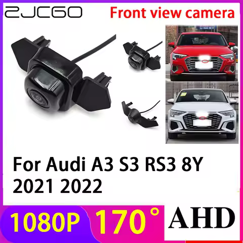 ZJCGO AHD 1080P LOGO Car Parking Front View Camera Waterproof for Audi A3 S3 RS3 8Y 2021 2022