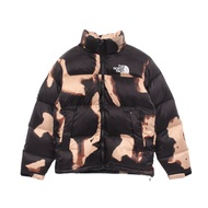 【二手】 Supreme SUP羽絨外套 × THE NORTH FACE漂白牛仔印花Nuptse連帽外套 ND52100I 尼龍 × THE NORTH FACE男士羽絨外套