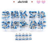 ELOK 100PCS Variable Resistor, Blue&White 10 Values Potentiometer, Precision Adjustable Film Type 50