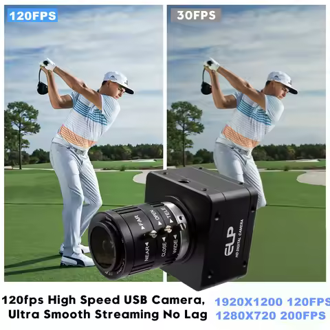 ELP AR0234 Global Shutter Camera USB 3.0 1080P 120fps 720P 200fps 3.6-10mm CS Mount Lens Industrial 